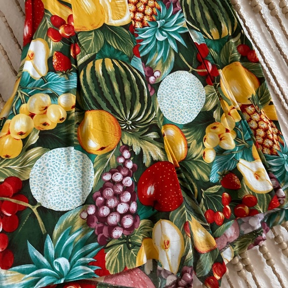 Vintage Carol Anderson Made in USA Unique Fruit Print Sleeveless V Neck Romper S - Picture 2 of 7